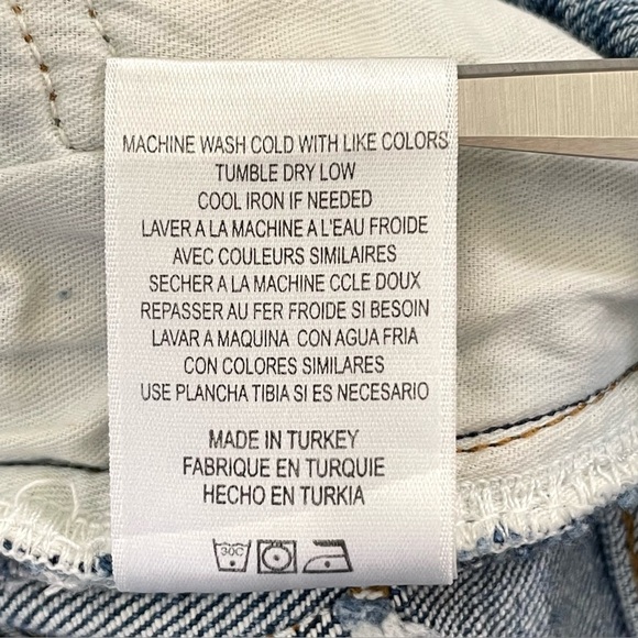 Re/Done 70s Stove Pipe Slim Straight Crop Jean High Waist Raw Hem Light Stone 24 - Picture 16 of 16